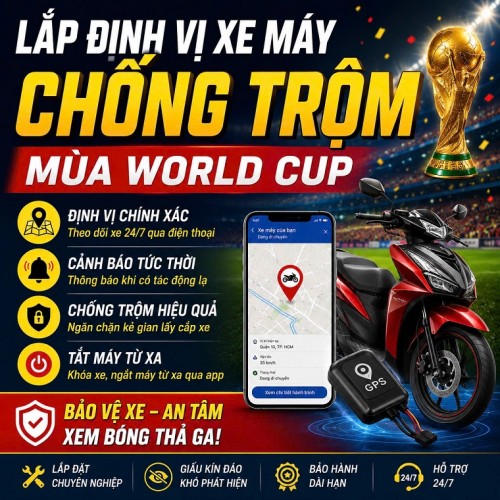 Lắp Định Vị Xe Máy Chống Trộm Mùa World Cup – Giải Pháp Bảo Vệ Xe An Toàn Khi Thức Trắng Cùng Bóng Đá