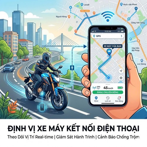 Định Vị Xe Máy Kết Nối Điện Thoại – Giải Pháp Quản Lý & Chống Trộm Xe Hiệu Quả 2026