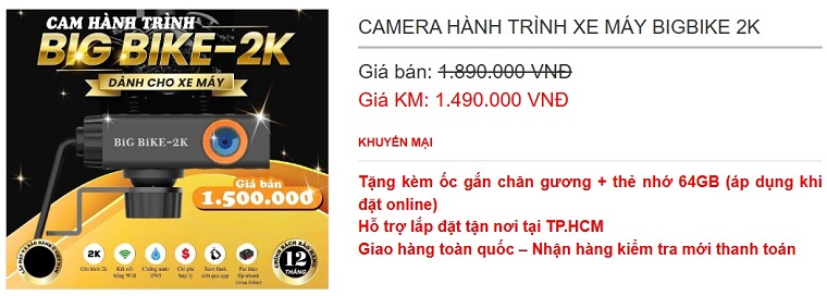 camera xe máy big bike 2k