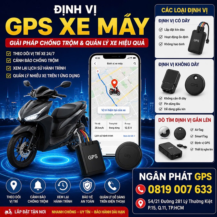 định vị gps xe máy định vị gps xe máy