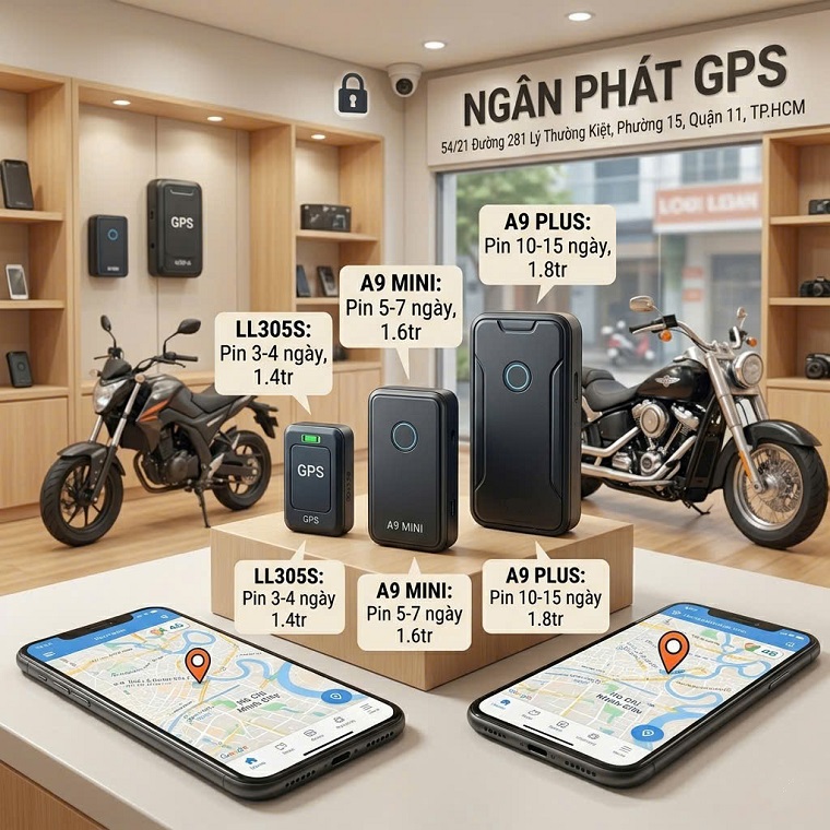 định vị không dây cho xe máy