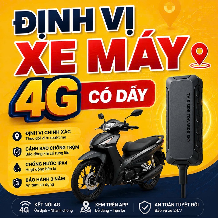 định vị xe máy 4g có dây