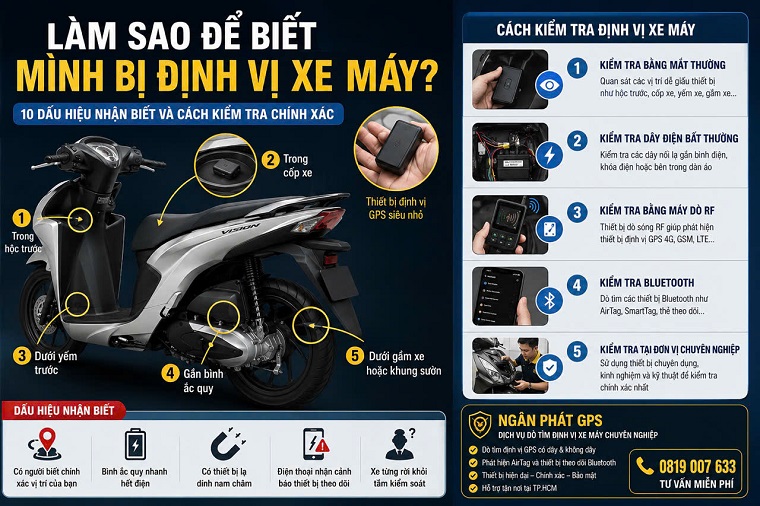 Làm sao để biết mình bị định vị xe máy
