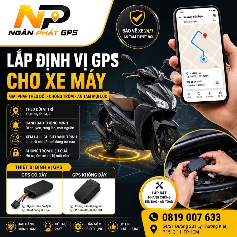 lắp định vị gps cho xe máy lắp định vị gps cho xe máy