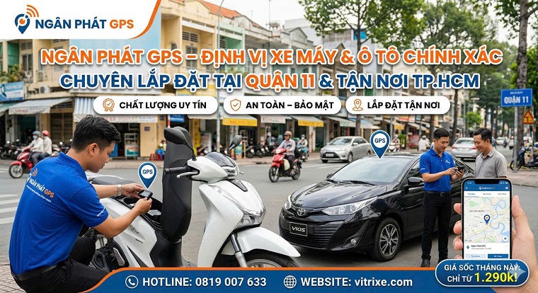 định vị xe máy quận 11 ngân phát gps