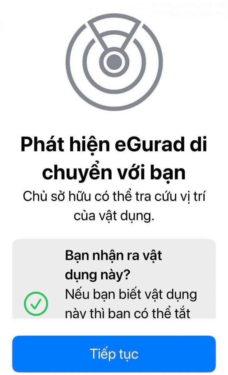 phát hiện egurad di chuyển với bạn