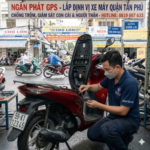 Lắp Định Vị Xe Máy Quận Tân Phú Tận Nơi – Bảo Mật, Chuyên Nghiệp